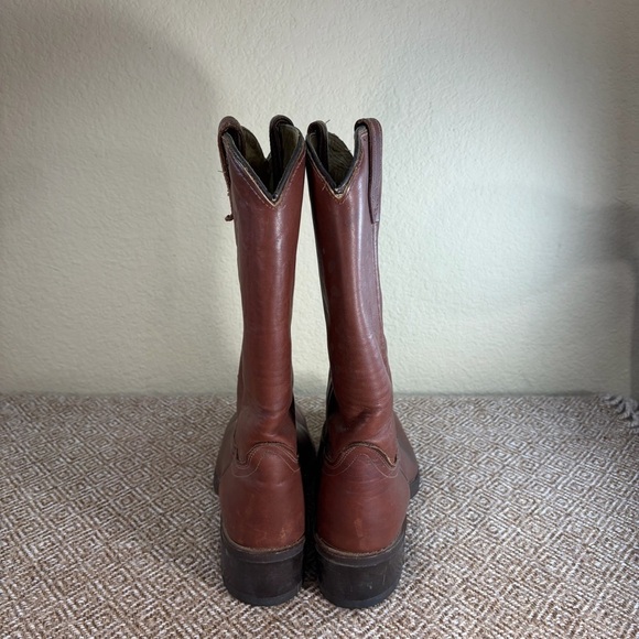 Acme Mens Brown Leather Western Cowboy Boots 9096 Sz 8E Roper Riding Texans